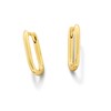 Thumbnail Image 1 of 14.0mm Oval Hoop Earrings in Sterling Silver with 18K Gold Plate