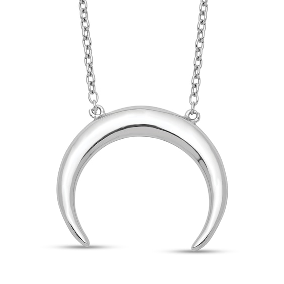 Crescent Moon Necklace in Sterling Silver