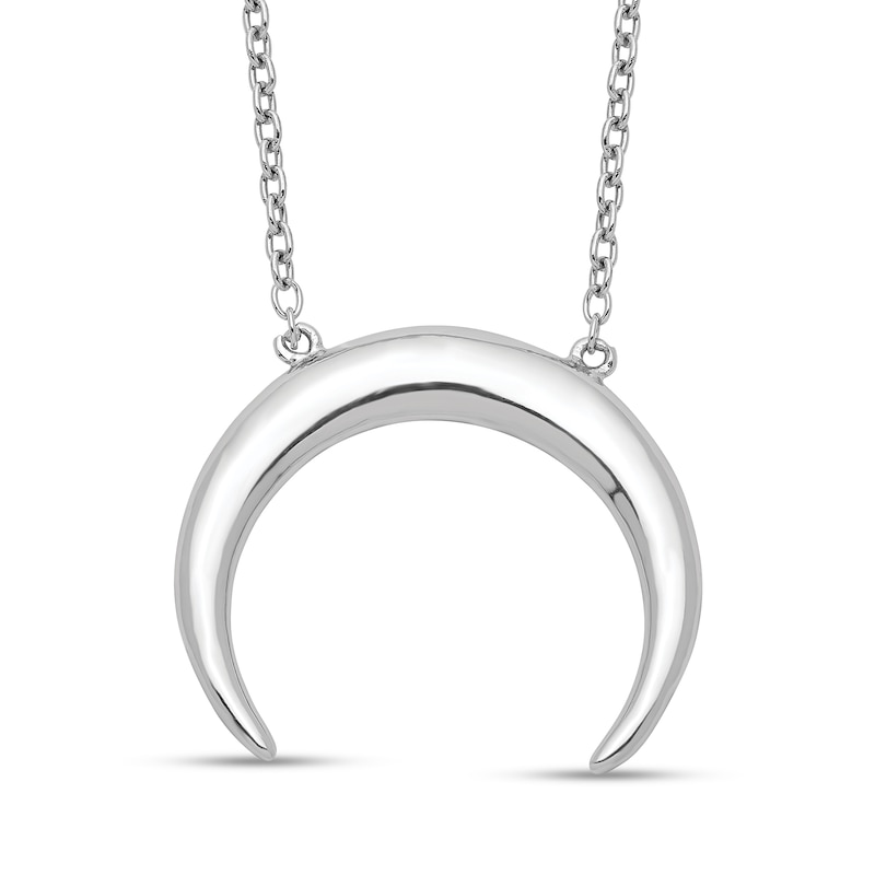 Main Image 1 of Crescent Moon Necklace in Sterling Silver
