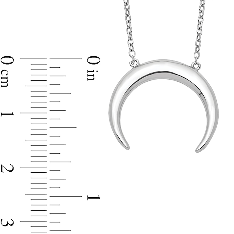 Main Image 2 of Crescent Moon Necklace in Sterling Silver