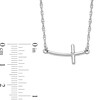 Thumbnail Image 2 of Sideways Curved Cross Necklace in Sterling Silver