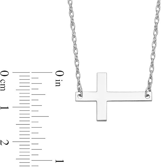Sideways Cross Necklace in Sterling Silver