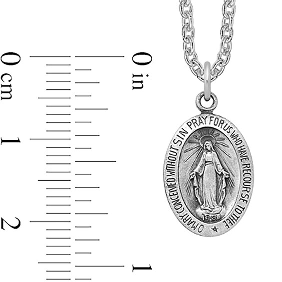 Miraculous Oval Medal Pendant in Sterling Silver