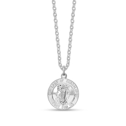 Our Lady of Guadalupe Medallion Pendant in Sterling Silver
