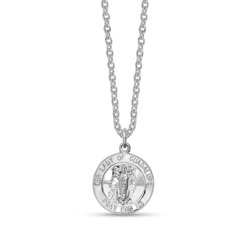 Main Image 1 of Our Lady of Guadalupe Medallion Pendant in Sterling Silver