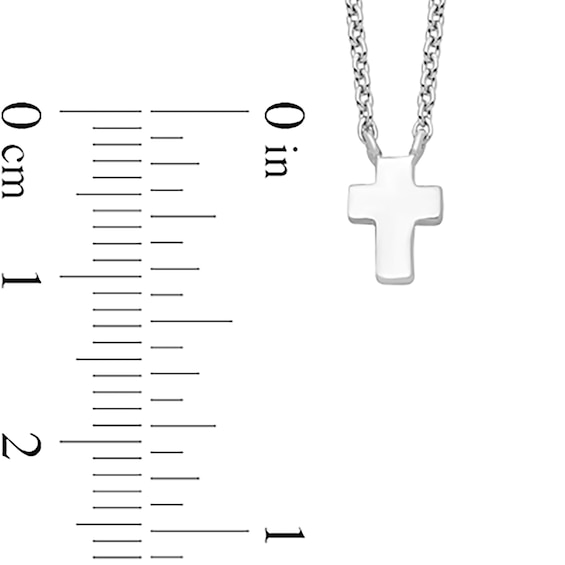 Polished Cross Necklace in Sterling Silver - 17"