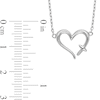 Thumbnail Image 2 of Open Heart with Cross Necklace in Sterling Silver - 15”