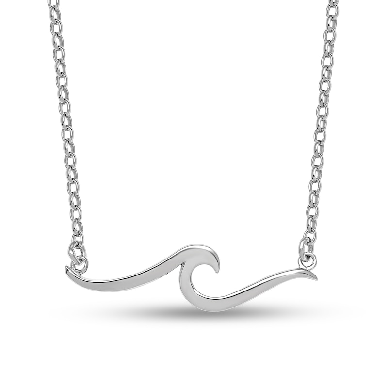Main Image 1 of Wave Necklace in Sterling Silver
