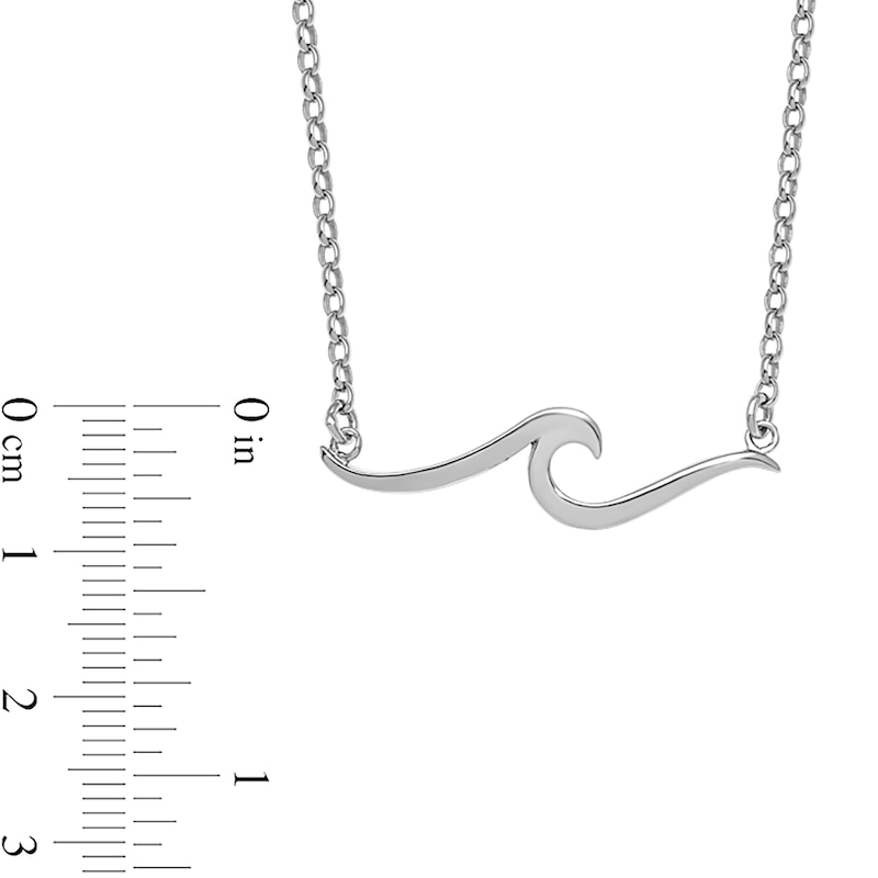 Main Image 2 of Wave Necklace in Sterling Silver