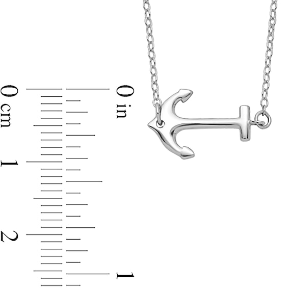 Sideways Anchor Necklace in Sterling Silver