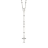 Thumbnail Image 1 of Beaded Rosary Necklace in Sterling Silver - 25”
