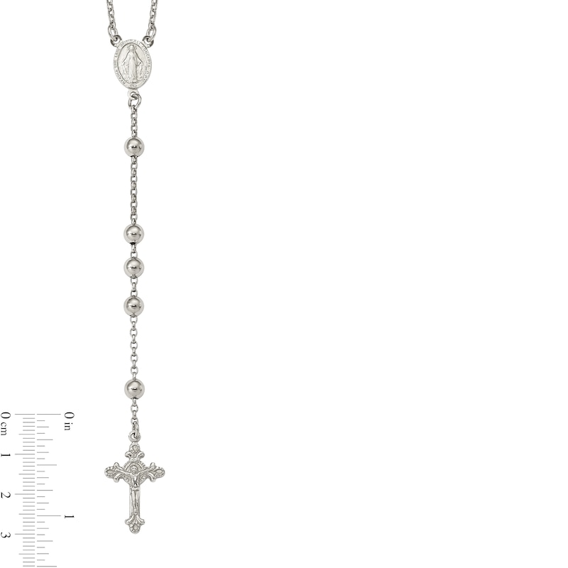 Main Image 2 of Beaded Rosary Necklace in Sterling Silver - 25”