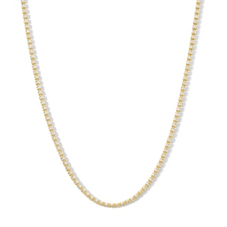 2.6mm Diamond-Cut Ice Bead Chain Necklace in Solid 10K Gold - 20"