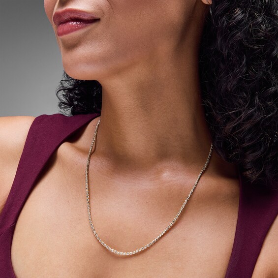 2.6mm Diamond-Cut Ice Bead Chain Necklace in Solid 10K Gold - 20"