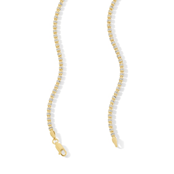 2.6mm Diamond-Cut Ice Bead Chain Necklace in Solid 10K Gold - 20"