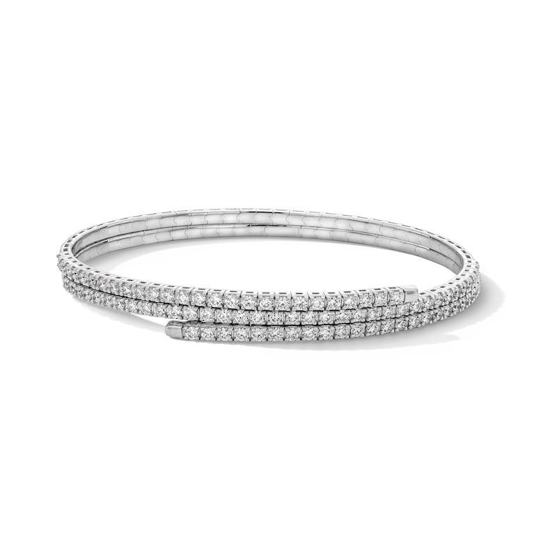 Main Image 1 of 2 CT. T.W. Certified Lab-Grown Diamond Flex Wrap Bangle in Sterling Silver (F/VS2)