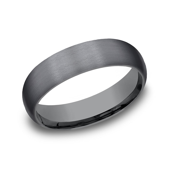 6.0mm Satin Engravable Wedding Band in Tantalum (1-2 lines)