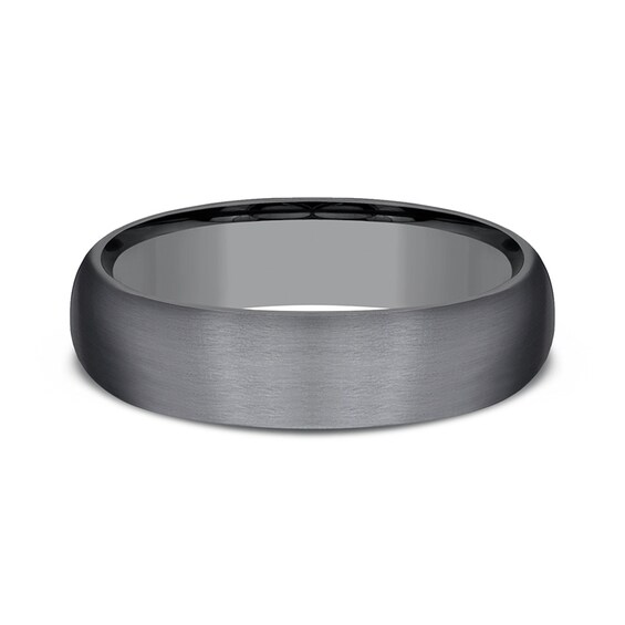 6.0mm Satin Engravable Wedding Band in Tantalum (1-2 lines)