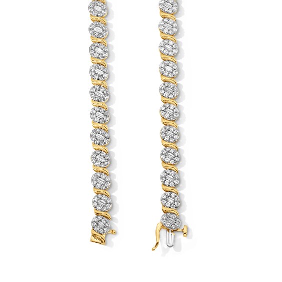 3 CT. T.w. Lab-Grown Multi-Diamond “S” Link Bracelet in 10K Gold (F/Vs2) - 7.25”