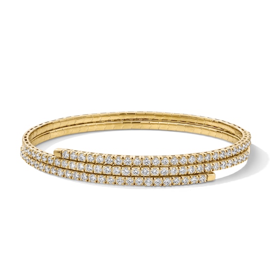 2 CT. T.w. Certified Lab-Grown Diamond Flex Wrap Bangle in Sterling Silver with 10K Gold Plate (F/Vs2)