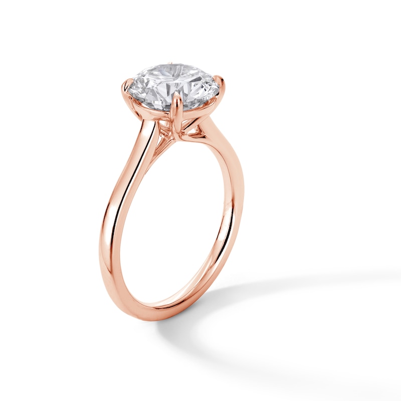 Main Image 3 of 3 CT. Certified Lab-Grown Diamond Solitaire Engagement Ring in 14K Rose Gold (F/VS2)