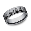 Thumbnail Image 1 of 8.0mm Satin Tree Line Engravable Wedding Band in Tantalum (1-2 lines)