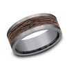 Thumbnail Image 1 of 8.0mm Matte Bark-Look Engravable Wedding Band in Tantalum and 14K Rose Gold (1-2 lines)