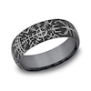Thumbnail Image 1 of 8.0mm Satin Viking Compass Engravable Wedding Band in Tantalum (1-2 lines)
