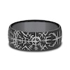 Thumbnail Image 3 of 8.0mm Satin Viking Compass Engravable Wedding Band in Tantalum (1-2 lines)