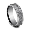 Thumbnail Image 2 of 7.0mm Satin Celtic Trefoil Engravable Wedding Band in Tantalum (1-2 lines)