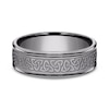 Thumbnail Image 3 of 7.0mm Satin Celtic Trefoil Engravable Wedding Band in Tantalum (1-2 lines)