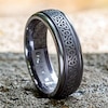 Thumbnail Image 4 of 7.0mm Satin Celtic Trefoil Engravable Wedding Band in Tantalum (1-2 lines)