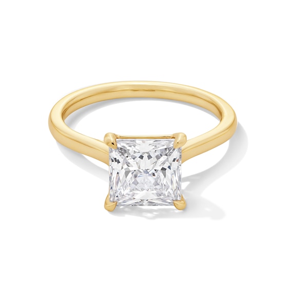 3 CT. Princess-Cut Certified Lab-Grown Diamond Solitaire Engagement Ring in 14K Gold (F/Vs2)
