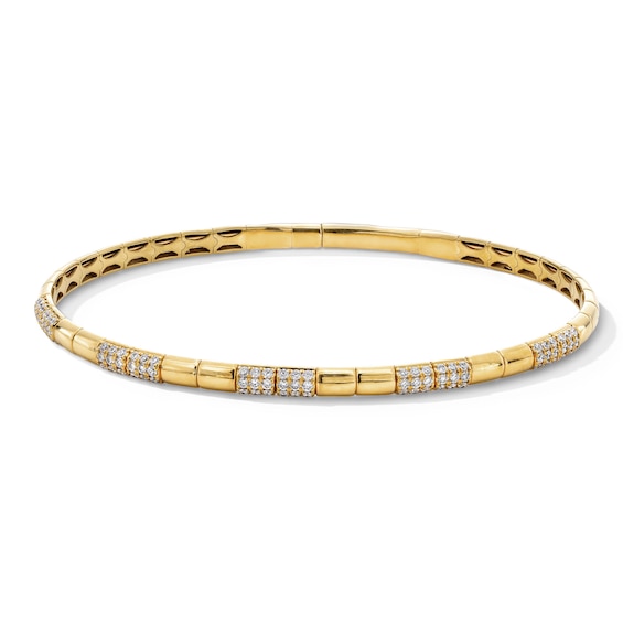5/8 CT. T.w. Certified Lab-Grown Diamond Station Bangle in Sterling Silver with 10K Gold Plate (F/Vs2)