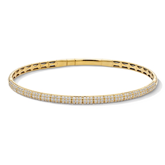 1 CT. T.w. Certified Lab-Grown Diamond Double Row Bangle in Sterling Silver with 10K Gold Plate (F/Vs2)