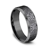 Thumbnail Image 2 of 7.0mm Matte Mokume Gane Pattern Beveled Edge Engravable Wedding Band in Tantalum (1-2 lines)