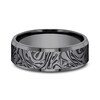 Thumbnail Image 3 of 7.0mm Matte Mokume Gane Pattern Beveled Edge Engravable Wedding Band in Tantalum (1-2 lines)