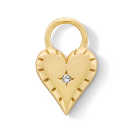 Certified Lab-Grown Diamond Accent Heart Earring Charm in Sterling Silver with 18K Gold Plate (F/VS2)