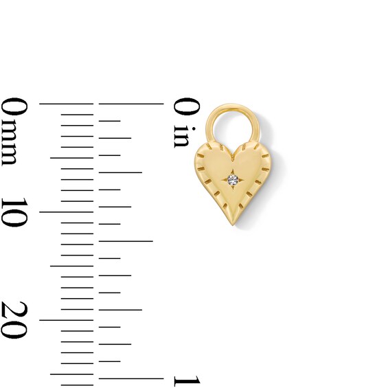 Certified Lab-Grown Diamond Accent Heart Earring Charm in Sterling Silver with 18K Gold Plate (F/Vs2)