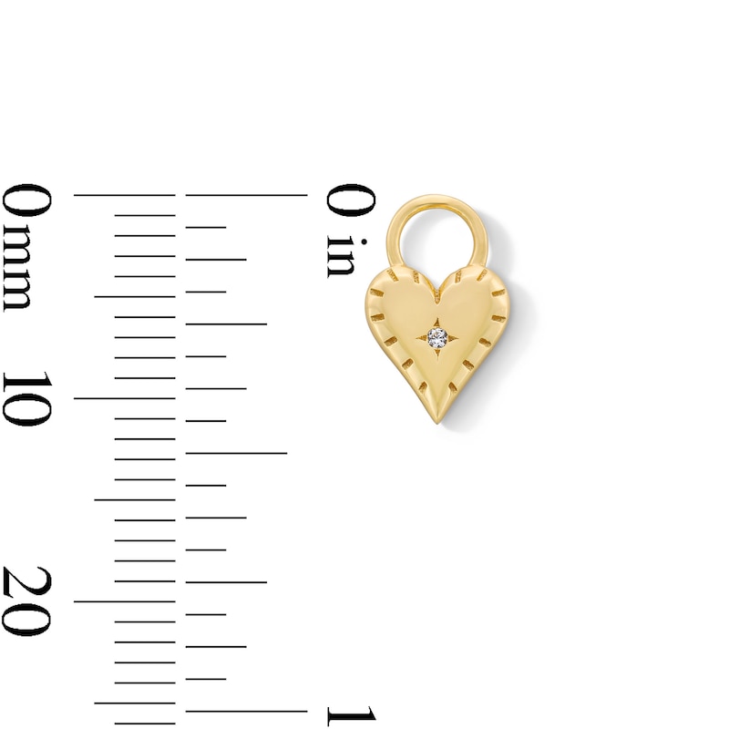 Main Image 3 of Certified Lab-Grown Diamond Accent Heart Earring Charm in Sterling Silver with 18K Gold Plate (F/VS2)