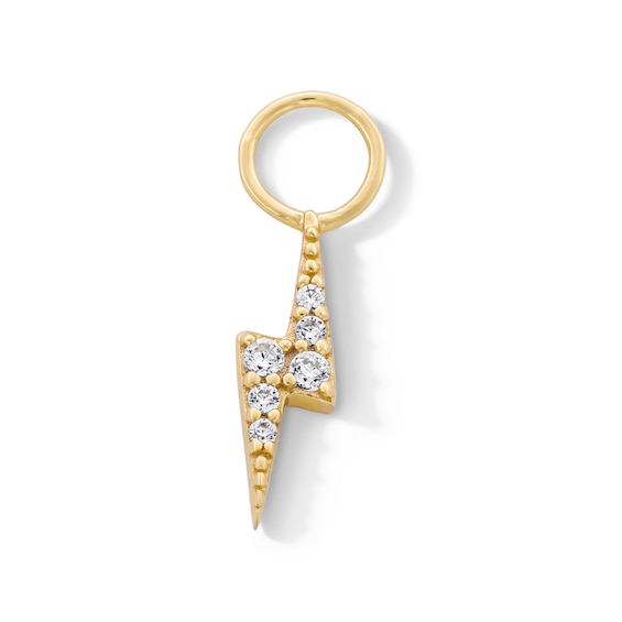 Certified Lab-Grown Diamond Accent Lightning Bolt Earring Charm in Sterling Silver with 18K Gold Plate (F/Vs2)