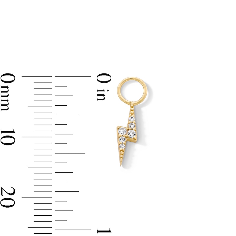 Main Image 3 of Certified Lab-Grown Diamond Accent Lightning Bolt Earring Charm in Sterling Silver with 18K Gold Plate (F/VS2)