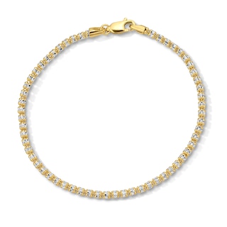 2.6mm Diamond-Cut Ice Bead Chain Bracelet in Solid 10K Two-Tone Gold - 7.5"