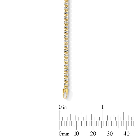2.6mm Diamond-Cut Ice Bead Chain Bracelet in Solid 10K Two-Tone Gold - 7.5"