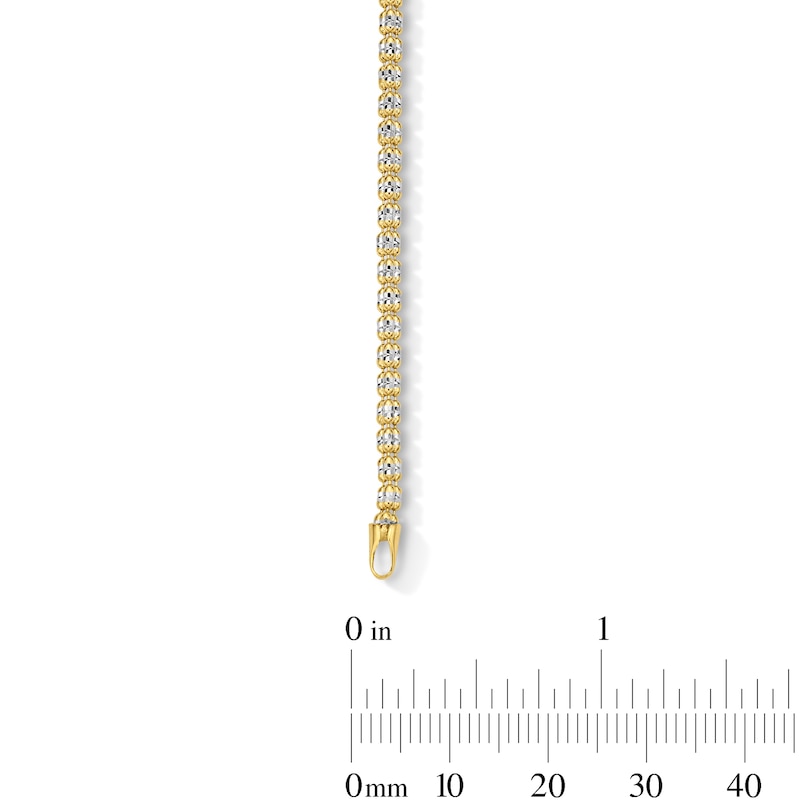 Main Image 2 of 2.6mm Diamond-Cut Ice Bead Chain Bracelet in Solid 10K Two-Tone Gold - 7.5"
