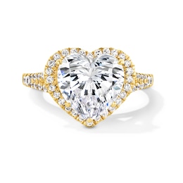 3-5/8 CT. T.W. Heart-Shaped Certified Lab-Grown Diamond Frame Split Shank Engagement Ring in 14K Gold (F/VS2)