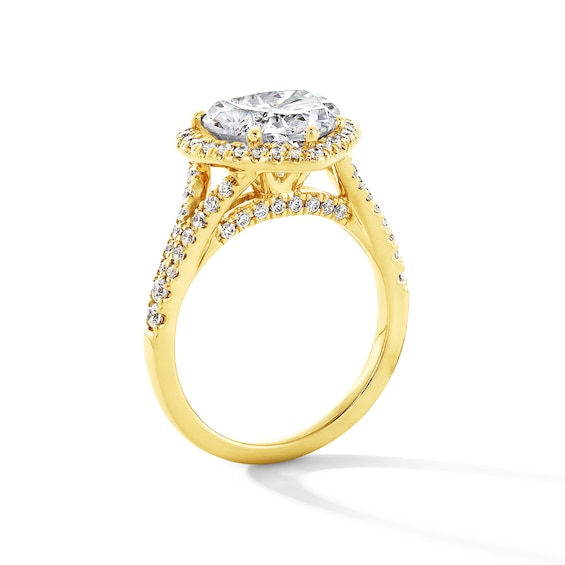 3-5/8 CT. T.w. Heart-Shaped Certified Lab-Grown Diamond Frame Split Shank Engagement Ring in 14K Gold (F/Vs2)