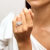 Thumbnail Image 2 of Vera Wang Love Collection 1-1/2 CT. T.W. Oval Diamond Double Frame Scallop Shank Bridal Set in 14K Gold