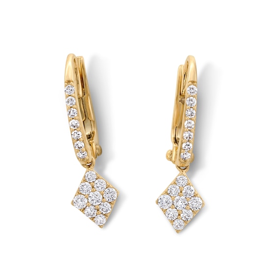 3/8 CT. T.w. Certified Lab-Grown Multi-Diamond Geometric Drop Earrings in 10K Gold (F/Vs2)