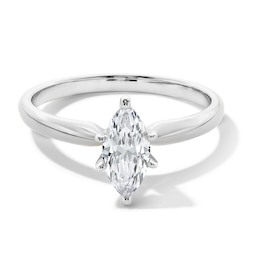 1/2 CT. Marquise-Cut Diamond Solitaire Engagement Ring in 14K White Gold (I/I2)